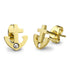 Stud Anchor Gold Steel Earrings With CZ