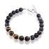 Steel bracelet with mix black and tiger eye beads