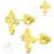 Yellow Gold Plated Medieval Cross Stud Steel Earring With CZ - Monera-Design Co., Ltd