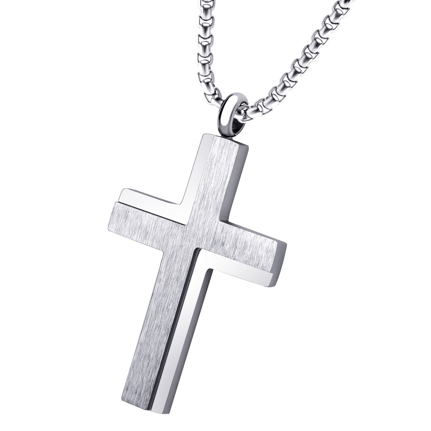 Men's Stainless Nail Cross Necklace - Stainless Steel - Faith – Gemvius