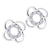 Flower Design Steel Earrings with CZ - Monera-Design Co., Ltd