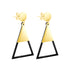 Double Triangle Two Tone Steel Earrings