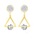 Stud Earrings With Dangle Triangle and CZ - Monera-Design Co., Ltd