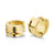 Gold Steel Huggies Earrings With Crystals and Eroding Line - Monera-Design Co., Ltd
