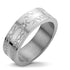 Eroding Men Style Steel Ring with CZ