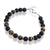 Stainless Steel bracelet with black beads mixed with tiger eye - Monera-Design Co., Ltd