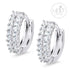 Silver 925 Hoops Earrings with Rhodium Plating and CZ