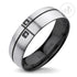 Stainless Steel CZ Matte Finish Dome Engagement Band Ring